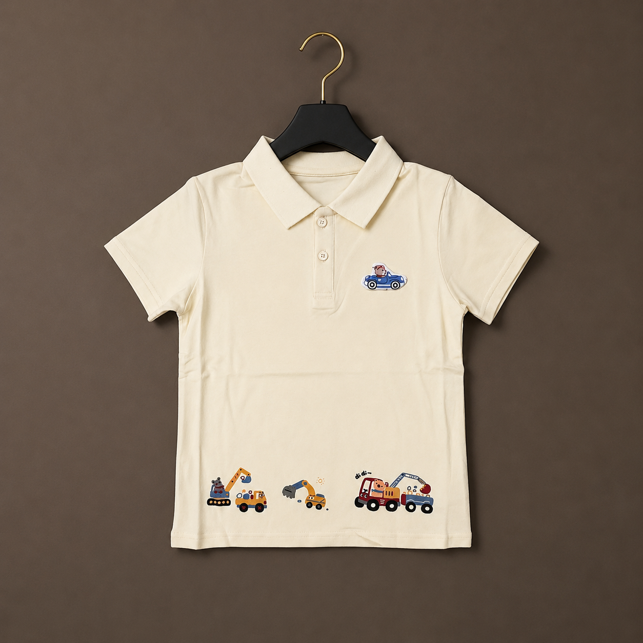 Boys Vehicle Print Polo T-Shirt