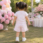 Imported Fashionwear Premium Pearl White Faded Outfit Set with Crystal Blue Emblem Detail Suit