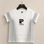 Imported Snow White T-Shirt with Silver Mist Sleeves & Embroidered Sport Fashion Logo