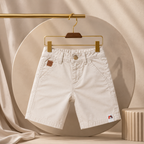 Premium Boys Shorts Off-White Cotton Twill Chino for Boys