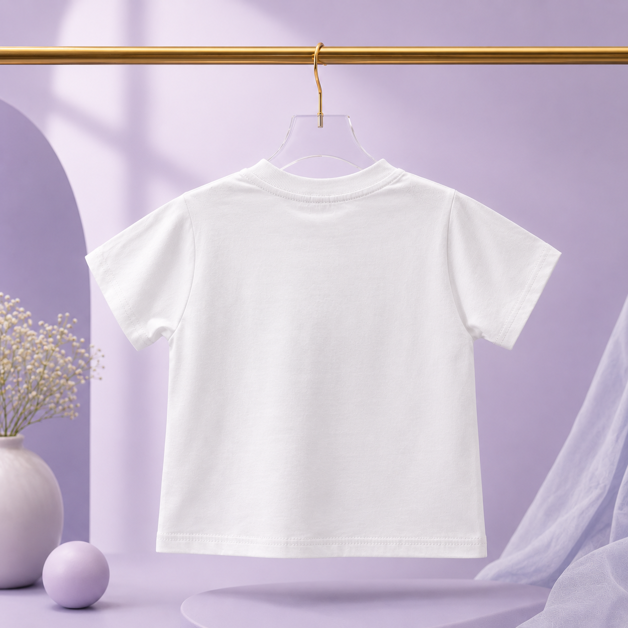 Cute White T-Shirt with Bow Detail and Blue Skirt Combo Suit