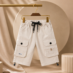 Imported Premium Boys Shorts Beige Cargo with Utility Pocket Design & Adjustable Hem