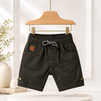 Premium Boys Shorts Charcoal Grey Elastic Waist Casual with Drawstring