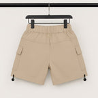 Imported Premium Boys Beige Cargo Pocket Drawstring Shorts