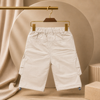 Imported Premium Boys Shorts Beige Cargo with Utility Pocket Design & Adjustable Hem