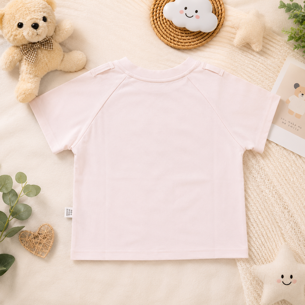 Toddler Pink Romper & Light Pink T-Shirt Combo