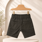 Premium Boys Shorts Charcoal Grey Elastic Waist Casual with Drawstring
