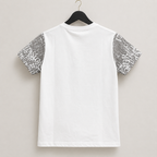 Imported Frost White Monogram Print T-Shirt with Contrast Designer-Inspired Logo