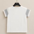 Imported Snow White T-Shirt with Silver Mist Sleeves & Embroidered Sport Fashion Logo
