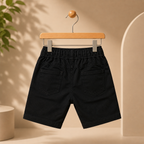 Premium Boys Shorts Classic Black Elastic Waist Cotton with Drawstring