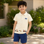 Imported High Quality Brand T-Shirt Boys Vehicle Washable Printed Polo