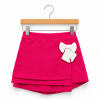 Imported Girl Fashionwear Flower Applique Top & Skirt Set (White & Hot Pink) Suit