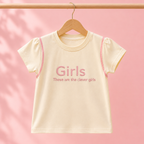 Imported Fashionwear Bunny Brooch Girls T-Shirt & Shorts Set – Cream & Baby Pink Suit