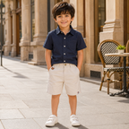 Premium Boys Shorts Off-White Cotton Twill Chino for Boys