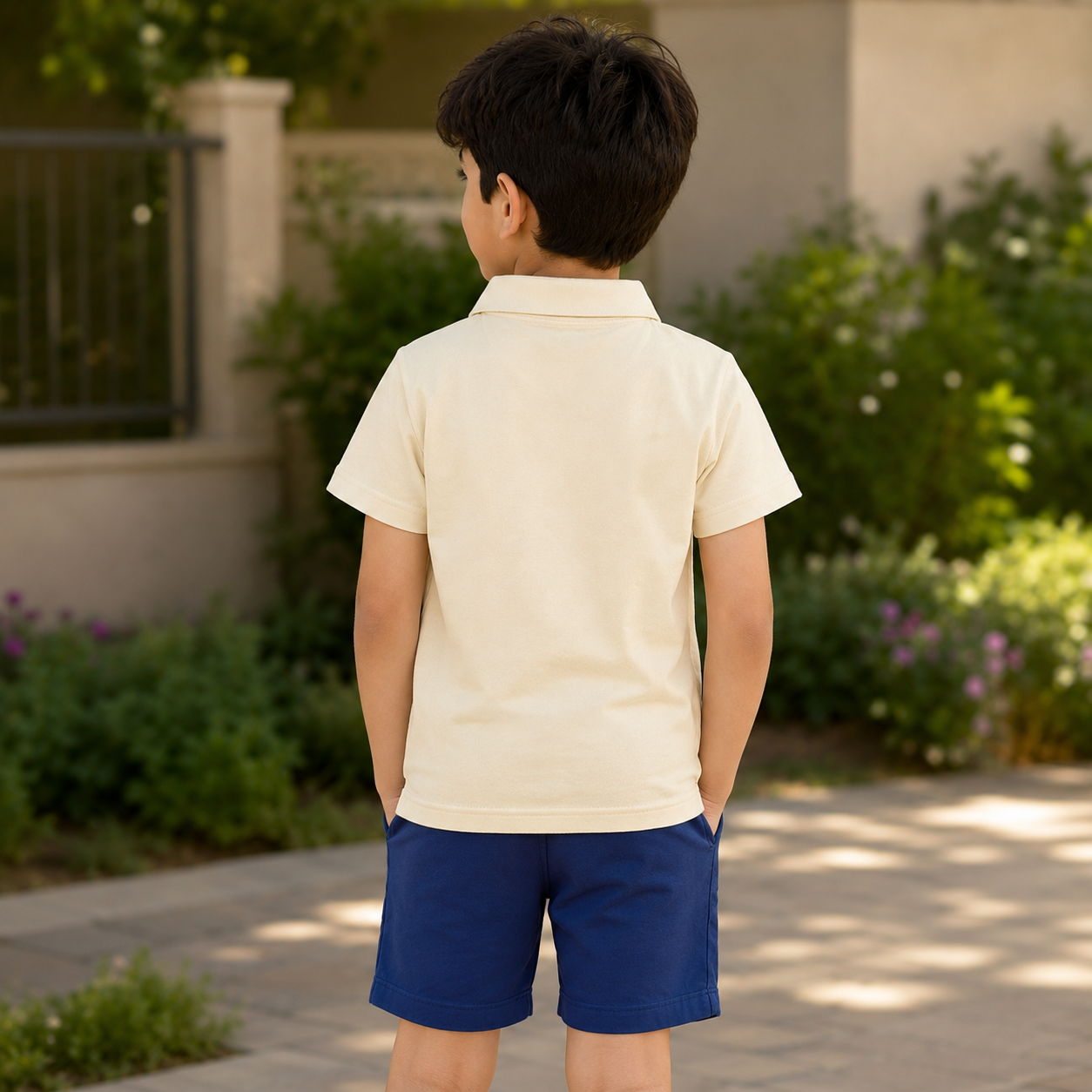Boys Vehicle Print Polo T-Shirt