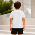 Imported Snow White T-Shirt with Silver Mist Sleeves & Embroidered Sport Fashion Logo