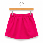 Imported Girl Fashionwear Flower Applique Top & Skirt Set (White & Hot Pink) Suit