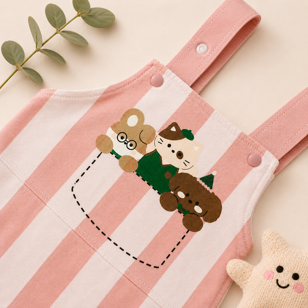Toddler Pink Romper & Light Pink T-Shirt Combo