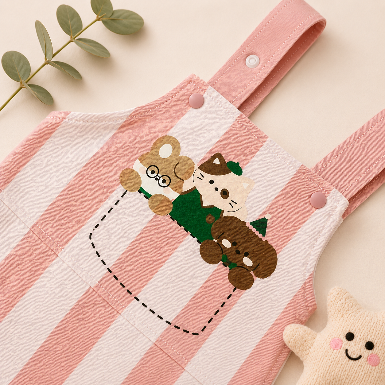 Toddler Pink Romper & Light Pink T-Shirt Combo