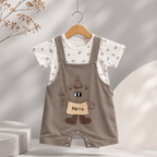 Imported Premium Boys Adorable bear print design Romper with T-Shirt