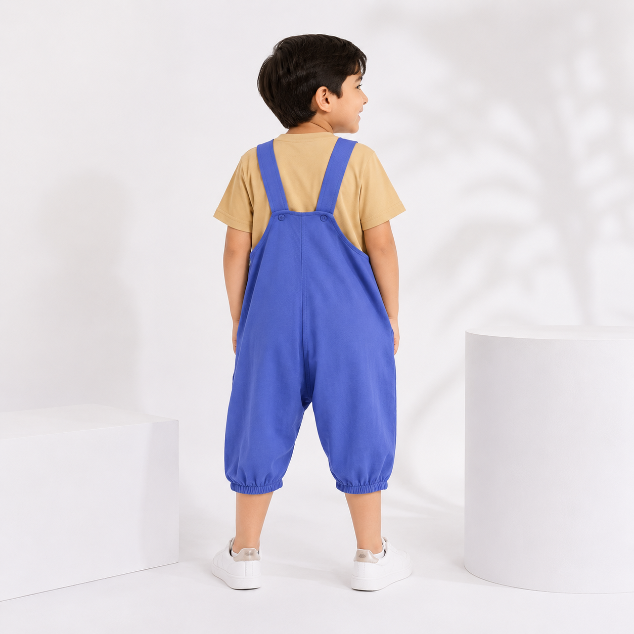 Bear Emoji Light Blue Romper with Light Orange Shirt