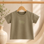 Imported Premium Quality Baby Boys Pumpkin Embroidered Dungaree Romper Set with Olive Green T-Shirt