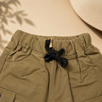 Imported Premium Boys Khaki Cargo Shorts with Utility Pocket Design & Adjustable Waist