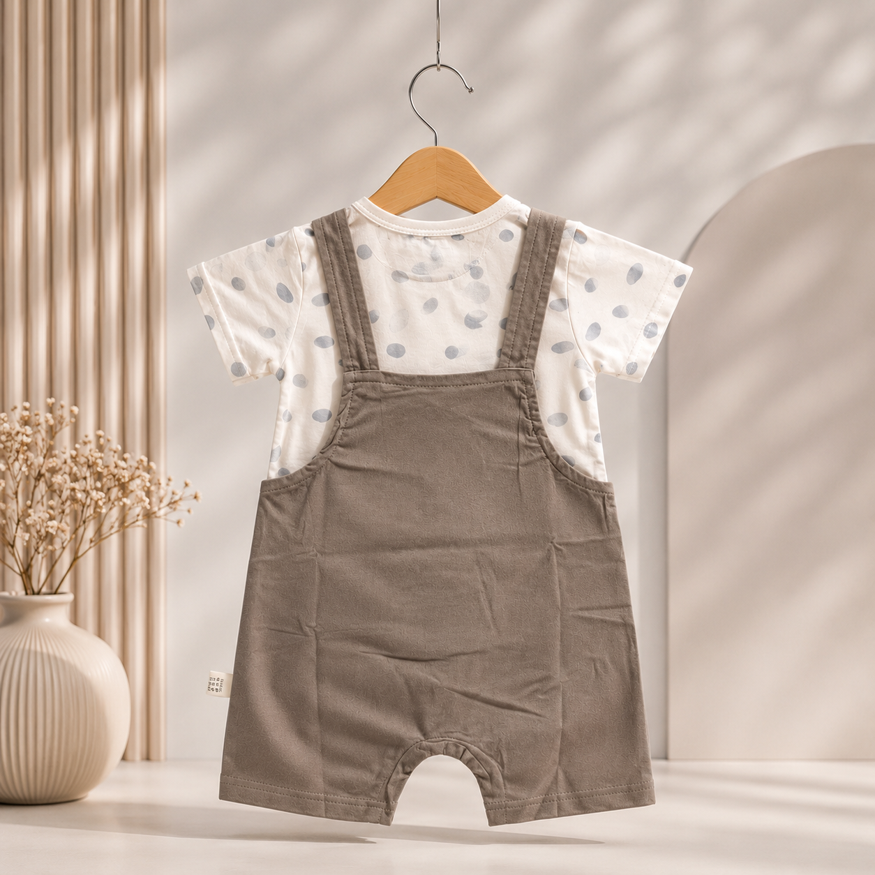 Boys Adorable bear print design Romper with T-Shirt