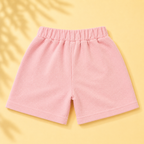 Imported Fashionwear Bunny Brooch Girls T-Shirt & Shorts Set – Cream & Baby Pink Suit