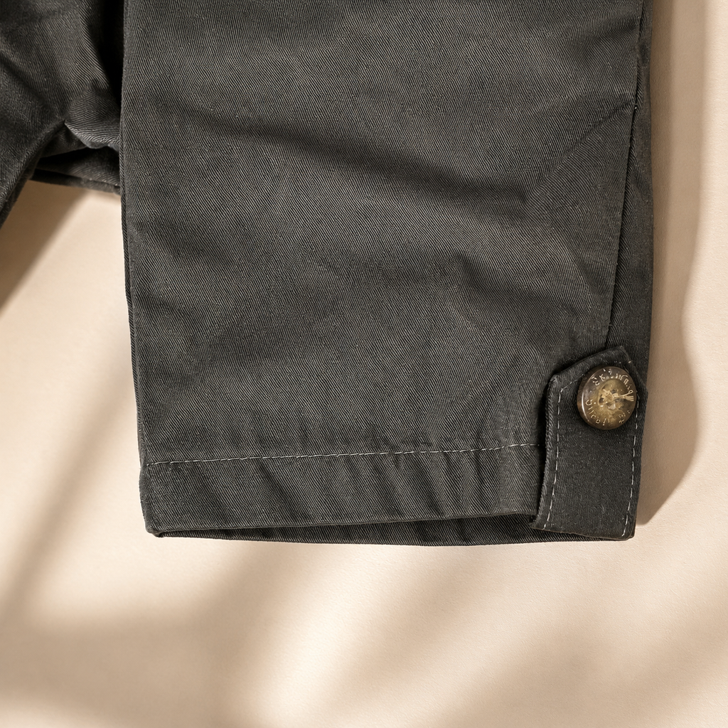 Boys Charcoal Grey Elastic Waist Casual Shorts with Drawstring
