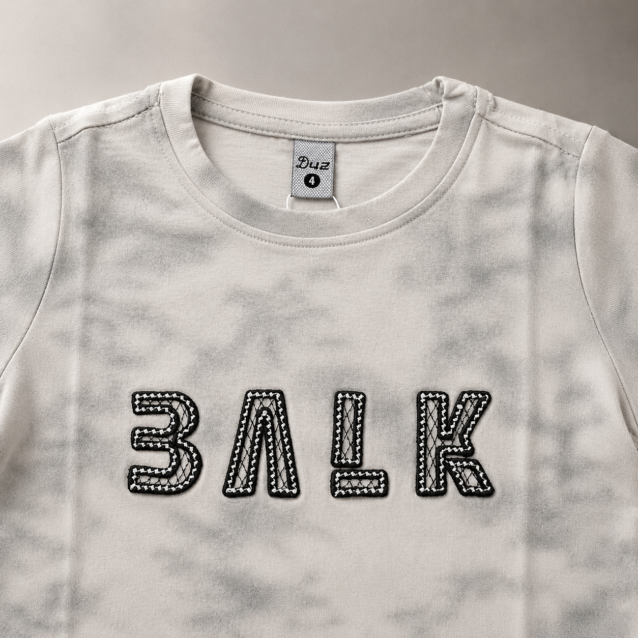 Imported Cloud Grey Tie-Dye T-Shirt with Embroidered Statement Logo