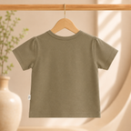 Imported Premium Quality Baby Boys Pumpkin Embroidered Dungaree Romper Set with Olive Green T-Shirt