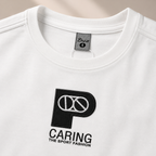 Imported Snow White T-Shirt with Silver Mist Sleeves & Embroidered Sport Fashion Logo