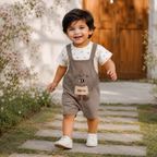 Imported Premium Boys Adorable bear print design Romper with T-Shirt