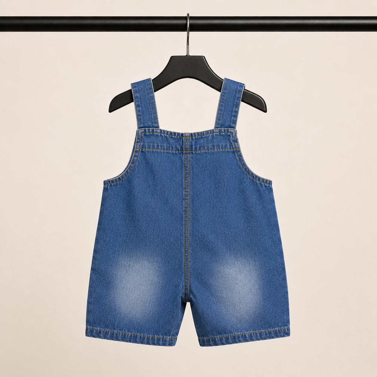 Boys Giraffe Emoji Denim Romper with minimal print T-Shirt
