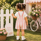 Imported Fashionwear Toddler Girl Pink Romper & Light Pink T-Shirt Combo