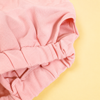 Imported Fashionwear Bunny Brooch Girls T-Shirt & Shorts Set – Cream & Baby Pink Suit