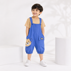 Imported Premium Boys Bear Emoji Light Blue Romper with Light Orange Shirt
